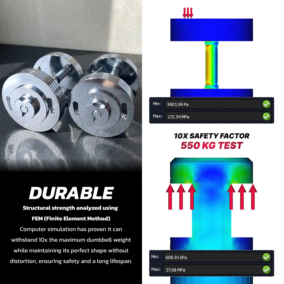 SolidBell premium adjustable dumbbell durability engineering specifications